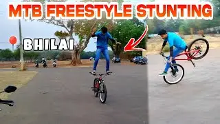 DOING SOME FREESTYLE STUNTING ON MOUNTAIN BIKE | MTB STUNTING INDIA | #dailyvlog