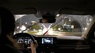 Boring Night Rain Driving - Dim Screen Soothing Sounds for Relaxation 😴