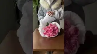 Korean style rose bouquet wrapping idea