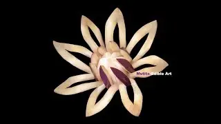Eggplant Simple Water Lily Flower | Beginners Lesson 202 | Mutita Art Of Fruit & Vegetable Carving