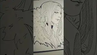 Guren self portrait #anime #art #artist #commission #traditionalart #lineart #illustration #ukrart