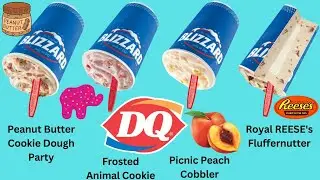 Dairy Queen Blizzards Peanut Butter Cookie Dough, Reese&rsquo;s Fluffernutter, Peach Cobbler,Animal Cookie