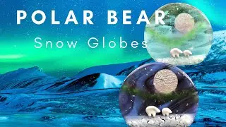 Polar Bear Fused Glass Snow Globes