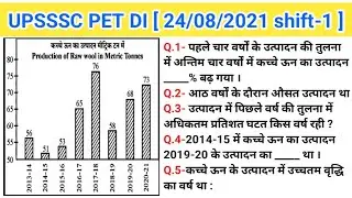 UPSSSC PET -2021 PREVIOUS YEAR PAPER || PET MATHS  || ग्राफ और तालिका || DI के ऐसे ही प्रश्न आते है