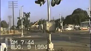 Amtrak San Diegans at Sand Canyon Ave in Irvine, Ca - Aug 1994