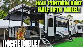 Понтонный катер и гибридный автодом с пятым колесом! Brookstone от Coachmen 318RLL