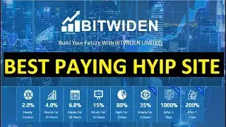 BITWIDEN NEW 100% PAYING HYIP SITE - 800% DAILY FOR 3 DAYS - MIN : 5$
