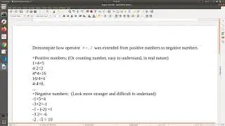 Demonstrate how  + - . / operator rules use for negative numbers