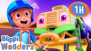 Blippi&rsquo;s Big Wheel Monster Truck Show 🏁🛻 | Blippi Wonders | Cars, Trucks & Vehicles | Moonbug Kids