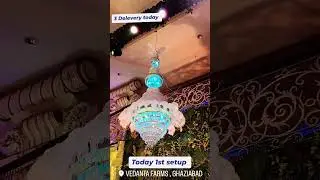 3 chandelier sky hanging cake setup #birthdaycake #londoncakedesigner #cakedecoration