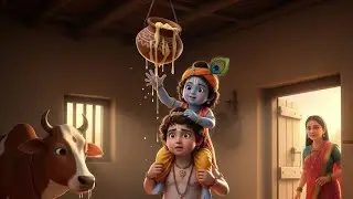 Bal Gopal Makhan Chori 🧈 | Gokul Ki Leela | #KrishnaStatus #MakhanChor #BalKrishna #ytvideo 