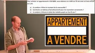 Annuit&eacute; - Mensualit&eacute; - Remboursement - Cr&eacute;dit - D&eacute;monstration Suite g&eacute;om&eacute;trique - math financi&egrave;re