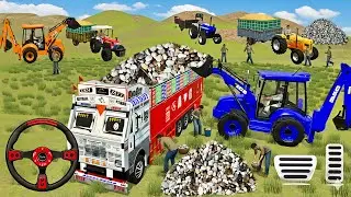 🔴Drive JCB and Uploading 🪨🏗Stone From Dumper🌋 Truck in Game #truck​ #jcb​ #tractor​ #dumper​ #games​