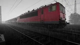 ASMR: Запуск электровоза DB BR 155 172-0 в сильный дождь