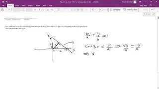 Find equation of line whose Perpendicular distance from origin 5 units and angle perpendicular 30