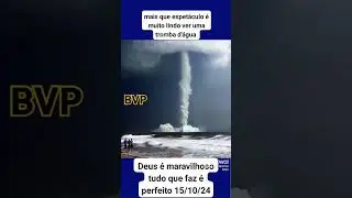 Tromba d'&aacute;gua caindo no mar #tempestade #tromba #vento