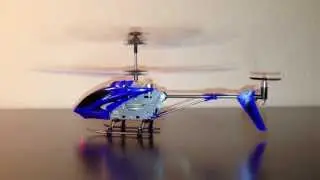 Syma RC Helicopter Sliding and Turning on a Table