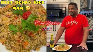 MAKING OCHRO RICE WITH PIGTAIL.