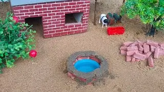 diy tractor mini water pump making bricks wall construction science project | @sunfarming7533