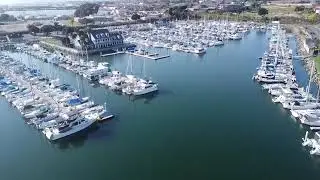 Oceanside California Harbor & Beach Drone Arial View