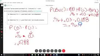 Probability of the union of mutually exclusive events and in