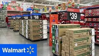 WALMART CHRISTMAS DECORATIONS CHRISTMAS DECOR ORNAMENTS SHOP WITH ME SHOPPING STORE WALK THROUGH