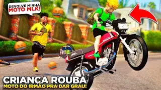 CRIANÇA ROUBA MOTO do IRMÃO pra DAR GRAU no GTA 5!!!😱