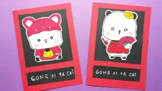DIY : Chinese New Year Greeting Card - Gong Xi Fa Cai Paper Card - Paper Card Craft