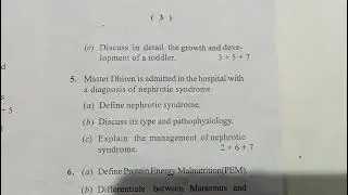 Child Health Nursing Question Paper 2024 ( B.Sc 3rd Year ) // CHN Question Paper