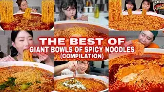 Biggest Bowls Of Spicy Noodles ASMR MUKBANG (compilation)