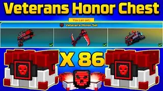 Open 86 Veteran Chests (Bought All Veterans Honor Set) - Pixel Gun 3D