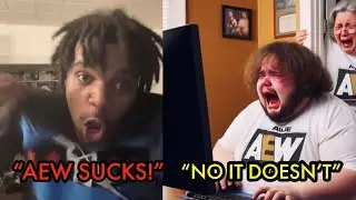 WWE Fan Debates The BIGGEST AEW Tony Khan Fan GETS HEATED.. (PART 1)