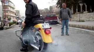 harley davidson fat boy on fire
