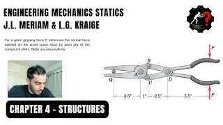 For a given gripping force P, determine the normal force exerted on the small round stock by each