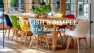 Warm Wooden Furniture Combos with Colorful Accents That Feel Both Minimalist and Amazingly Cozy