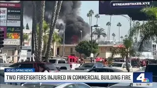 2 firefighters injured in commercial building fire in Inglewood