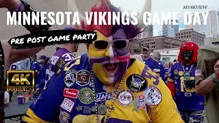 4K Minnesota Vikings Game Day  | skol .. skol.. Pre Post Game Party | Minneapolis Downtown