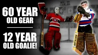 12 year old wears 1950s hockey goalie gear! | Fiberglass, Leather, & Deer Hair! | Nashville