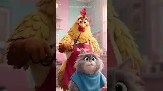 Hilarious Chicken Barber #ChickenBarber #CatHaircut #AnimalMakeover#shorts  #FunnyAnimation #Cute