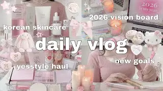 Проведи со мной день 🎀🕯️ Доска визуализации целей на 2026 год, покупки на Yesstyle, корейская кос...