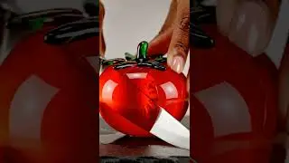 Glass Tomato cutting | ASMR | Satisfying Sounds | 4K