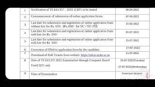 TS EDCET 2022 notification ||B.Ed entrance notification|| TS EDCET.