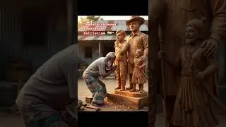 From Wood to Warriors Statue 🪵🇮🇳 #shorts #woodencarving #bhagatsingh #viral #art