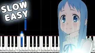 Secret Base ~Kimi ga Kureta Mono~ - AnoHana ED - SLOW EASY Piano Tutorial [animelovemen]