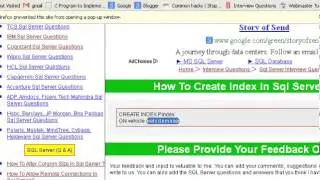 How to create index in sql server