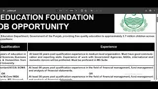Punjab Education Foundation Jobs September 2025 CTS Apply Online Executive Assistants, Officers & Ot