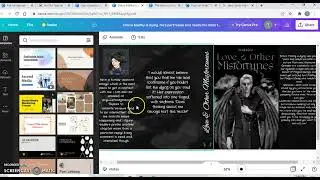 Making a dust jacket for a book using canva part 2