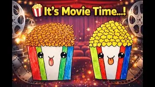 Cute Popcorn Drawing 🍿 | Easy Drawing for Kids | Step by Step