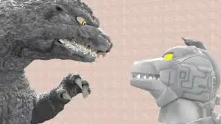 (Sfm/Godzilla) Heisei Godzilla and Godzilla jr vs mechagodzilla Sfm version
