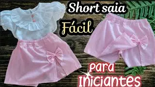 Como costurar SHORT SAIA INFANTIL PARA INICIANTES NA COSTURA #costura